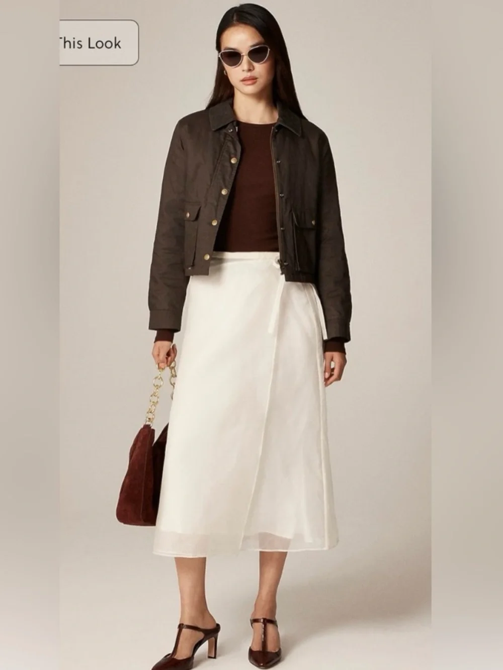 NEW J. Crew Collection wrap skirt in silk organza Ivory Lace CM738 XS $178